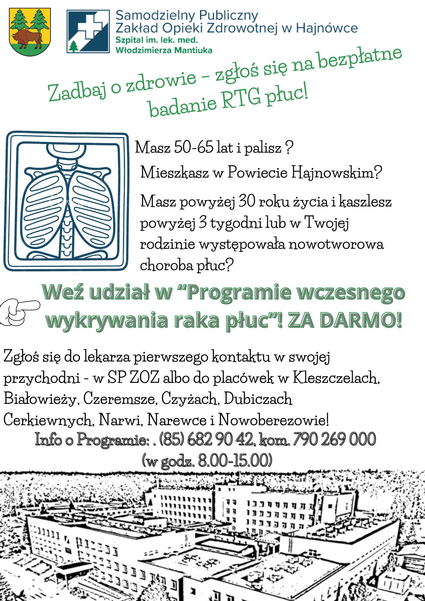 Plakat program wczesnego wykrywania raka płuc