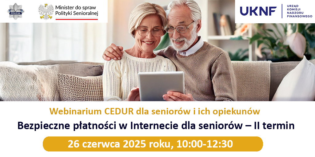 Zał. 2 Grafika webinarium CEDUR dla seniorów i ich opiekunów 26 czerwca 2025 roku