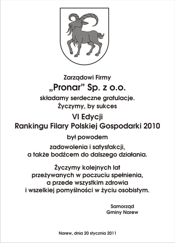 Pronar - Filar Biznesu 2010